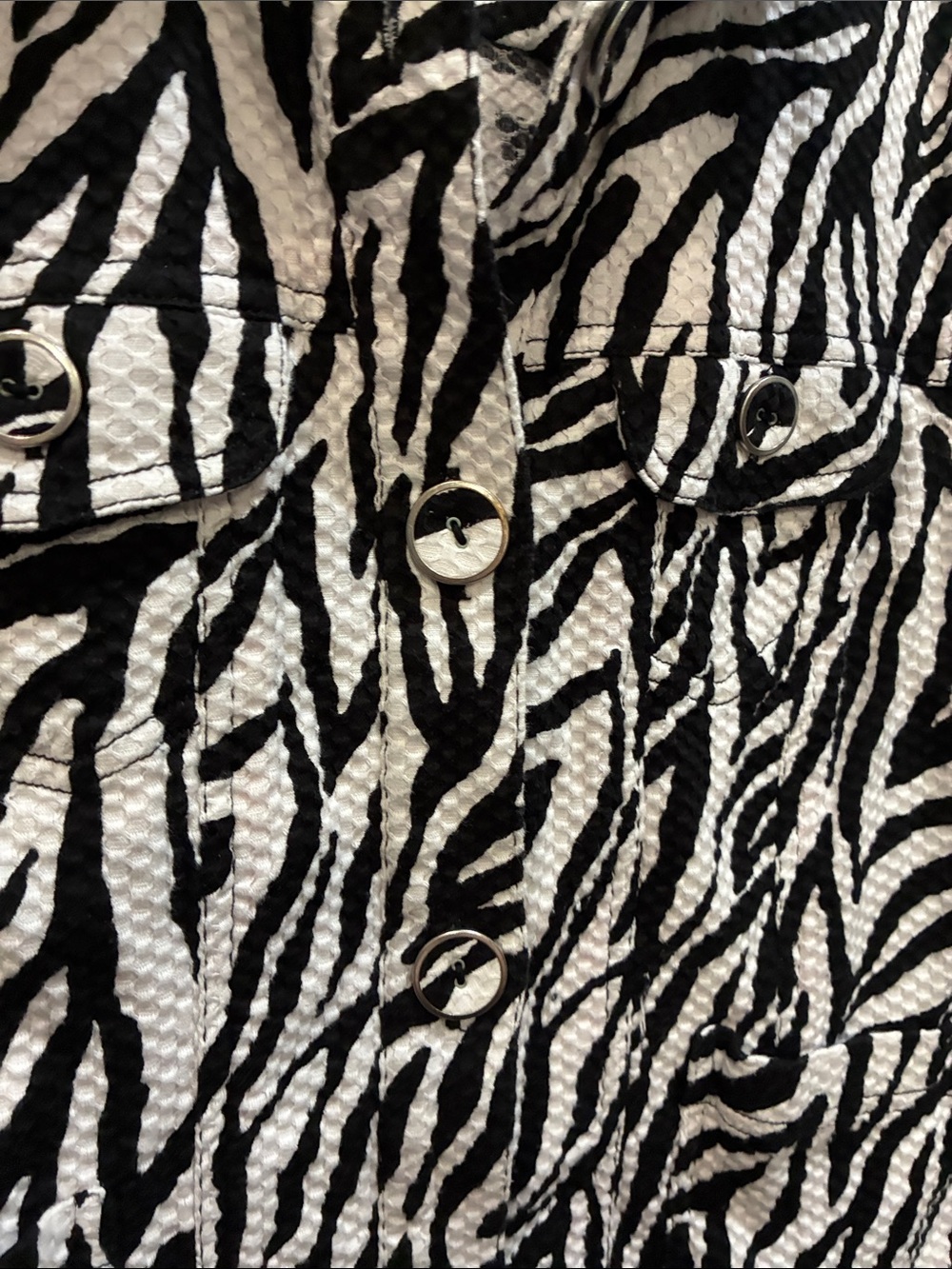 Chico's Black & White Zebra Print Jacket - Picture 5 of 7